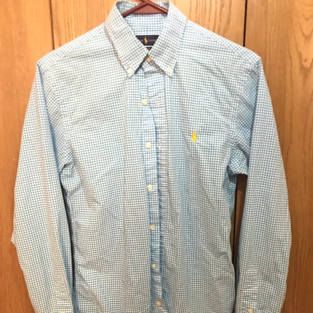 Ralph Lauren Blue Checked Long Sleeve Button Down
